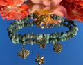 Bracelet AYLA, émeraude, breloques, étoile, abeille, fleur, ronde, doré